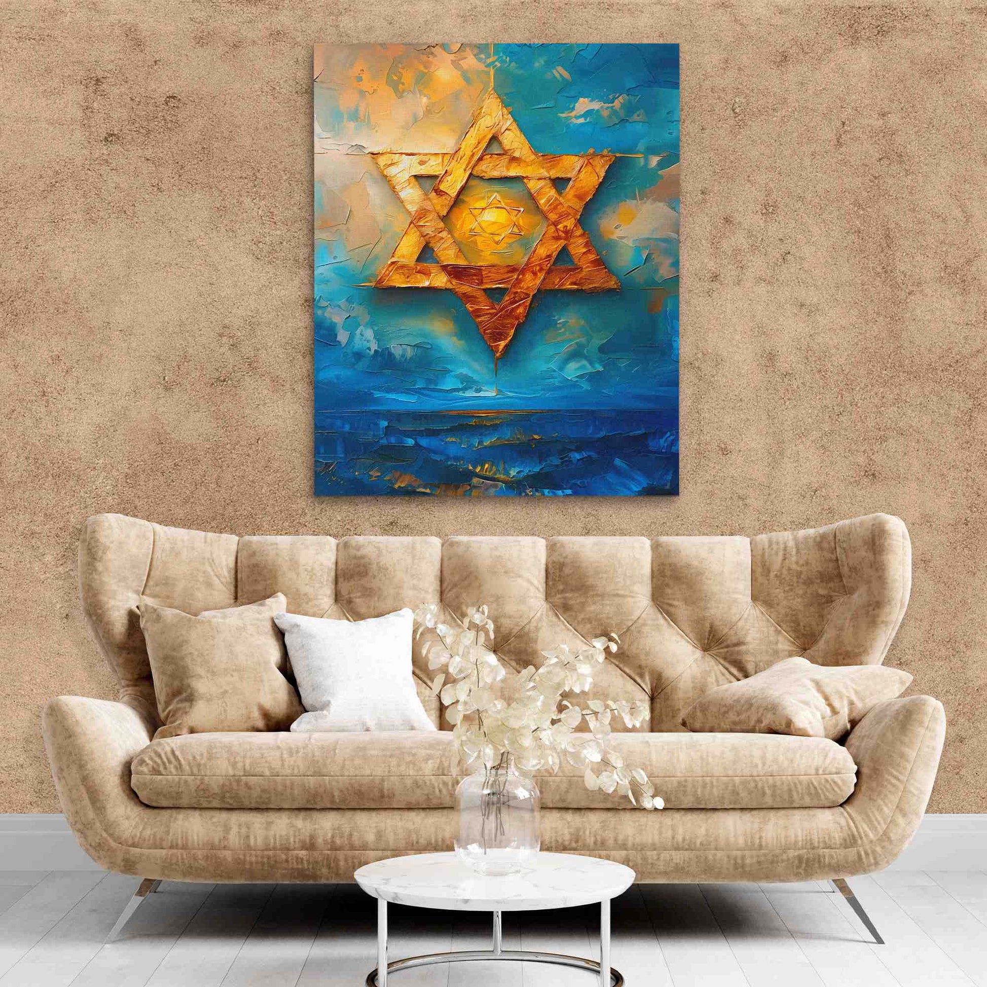 Star of David - Oversized Jewish Canvas Wall Art