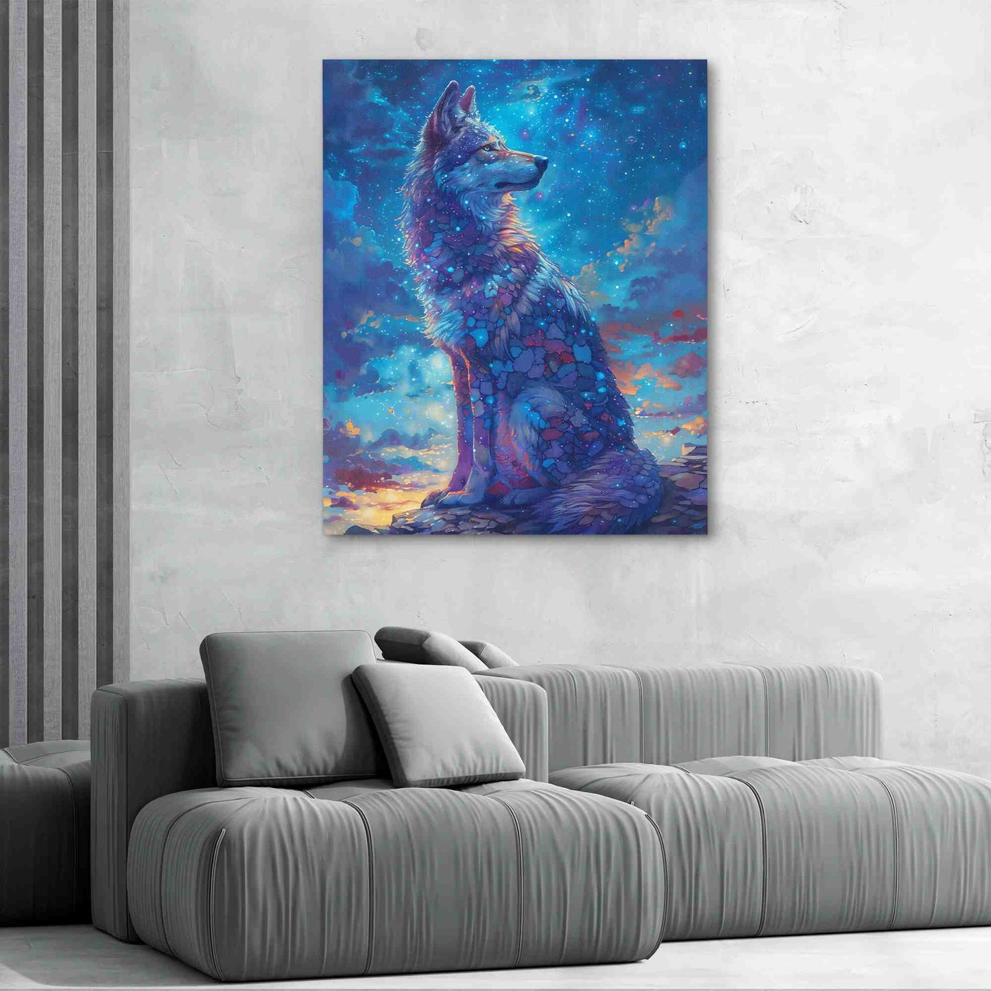 Stargazing Wolf - Luxury Wall Art