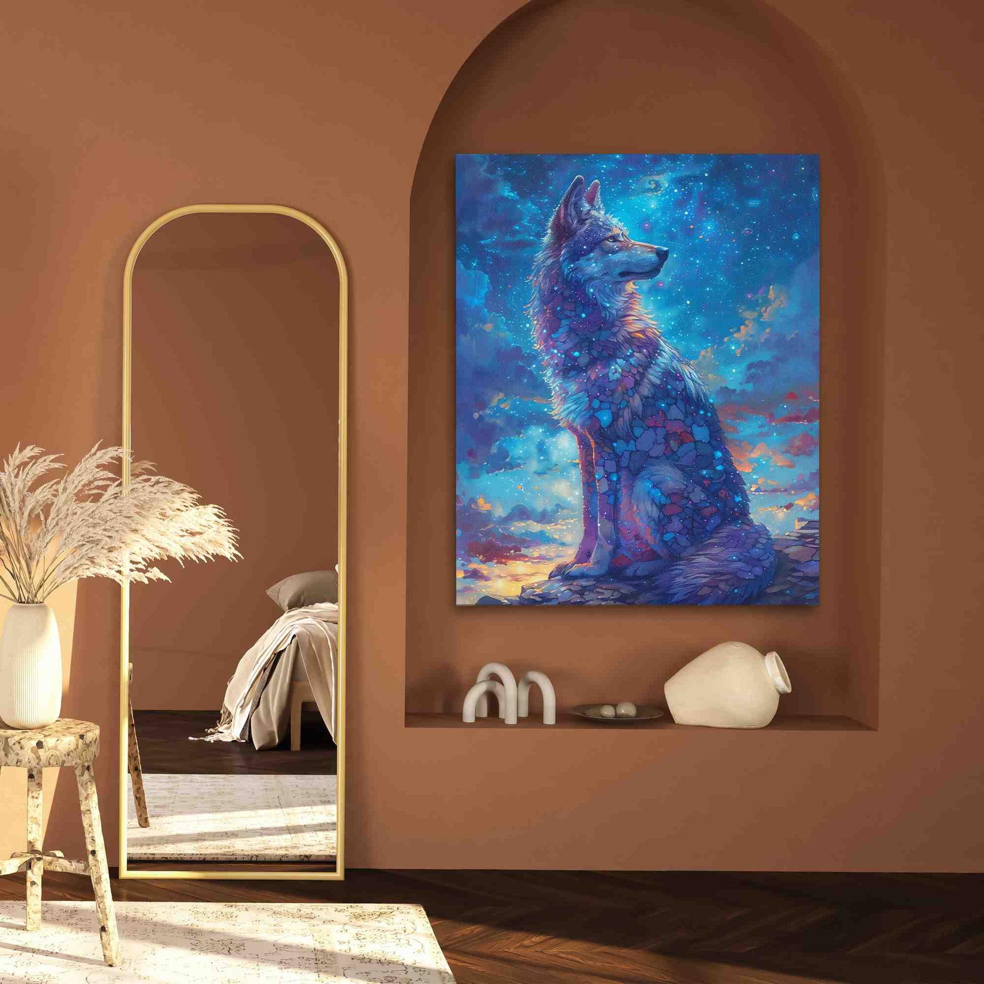 Stargazing Wolf - Luxury Wall Art