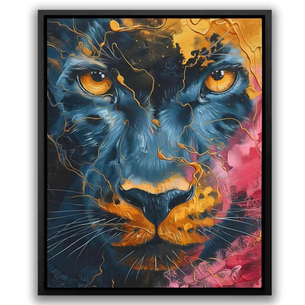 Starlit Roar - Contemporary Gold Canvas Wall Art