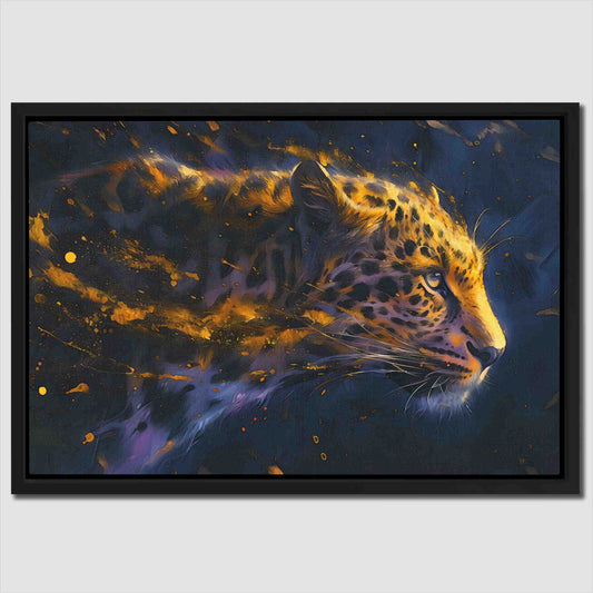 Stealthy Cheetah - Wall Art in Black Frame