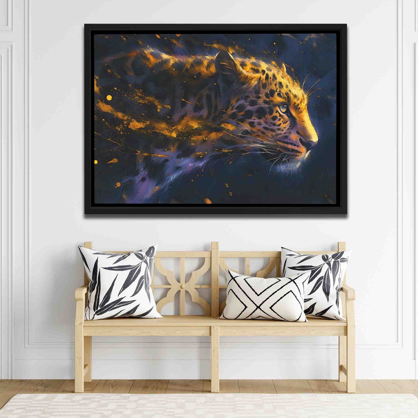 Stealthy Cheetah - Gold Wall Art for Living Room