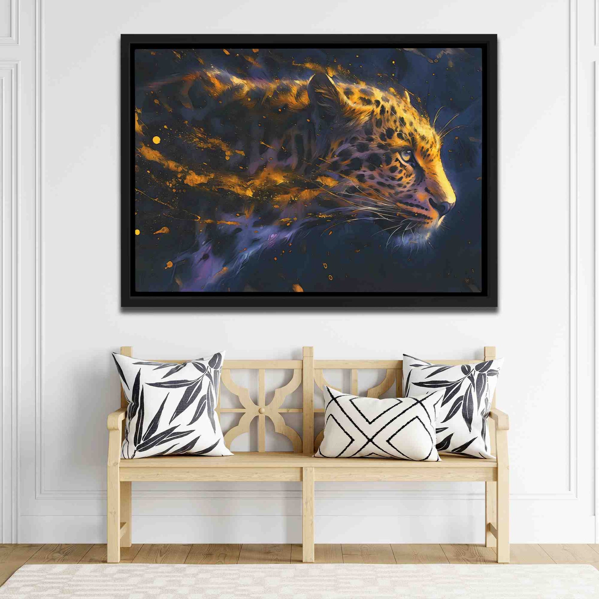 Stealthy Cheetah - Gold Wall Art for Living Room