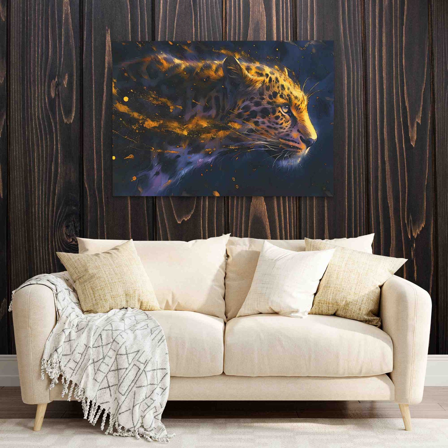 Stealthy Cheetah - Big Cat Wall Art in Black Frame