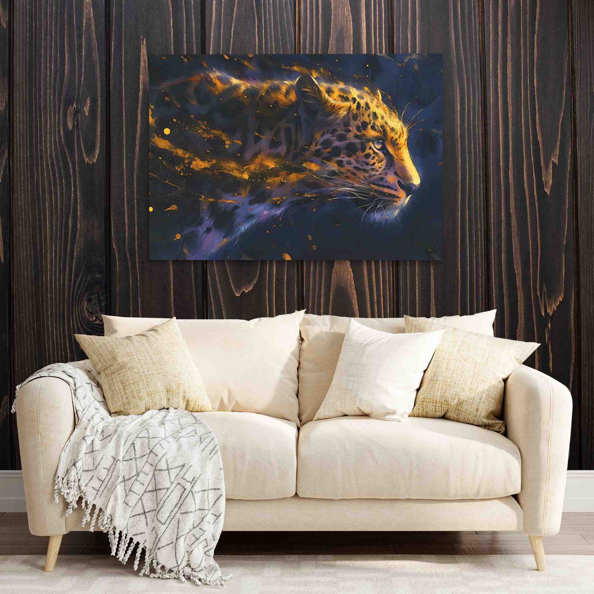 Stealthy Cheetah - Big Cat Wall Art in Black Frame