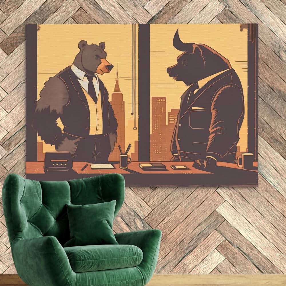 Stock Kingpins - Modern Wall Art in Black Frame
