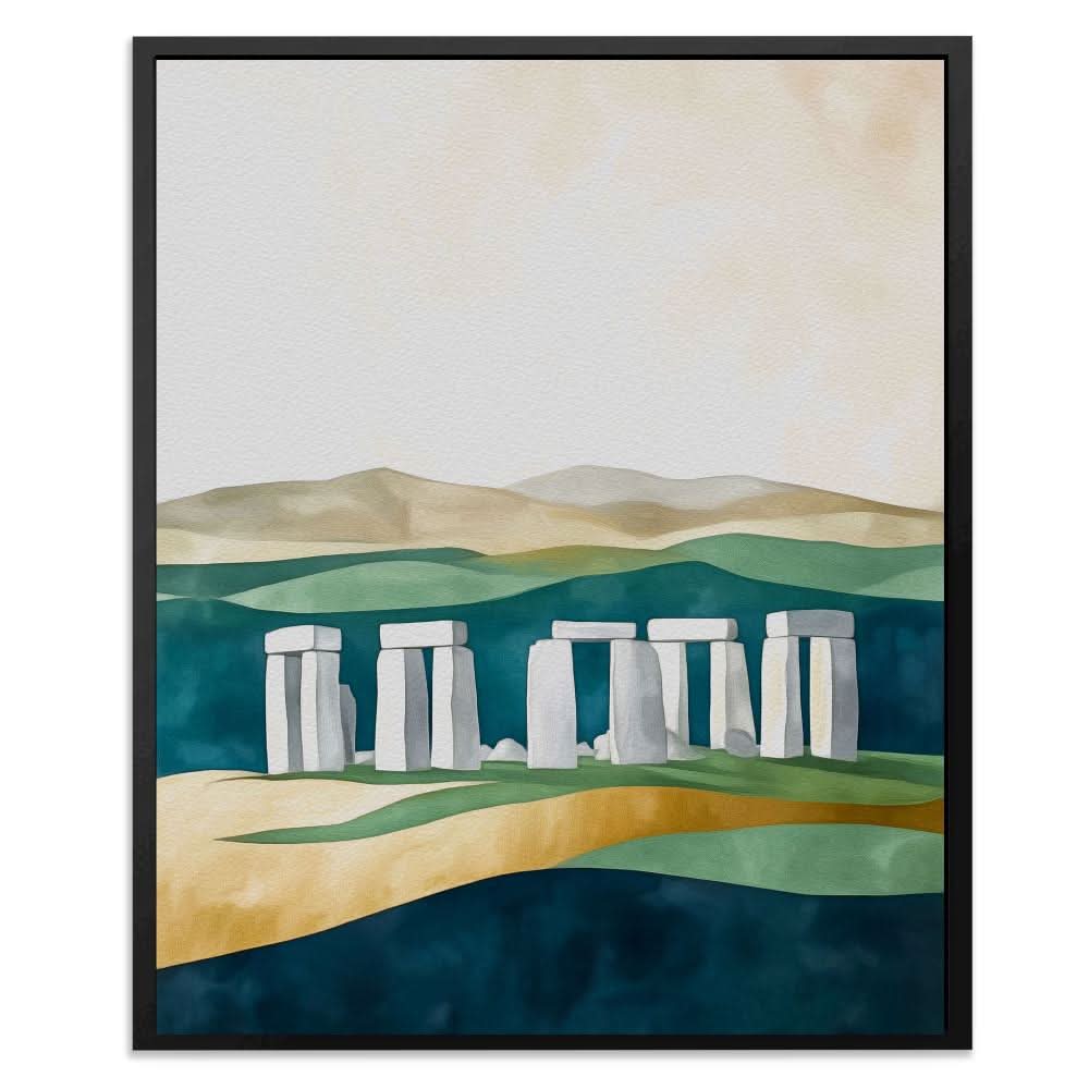Stonehenge Under Soft Skies - Earth Tones Entryway Canvas Print