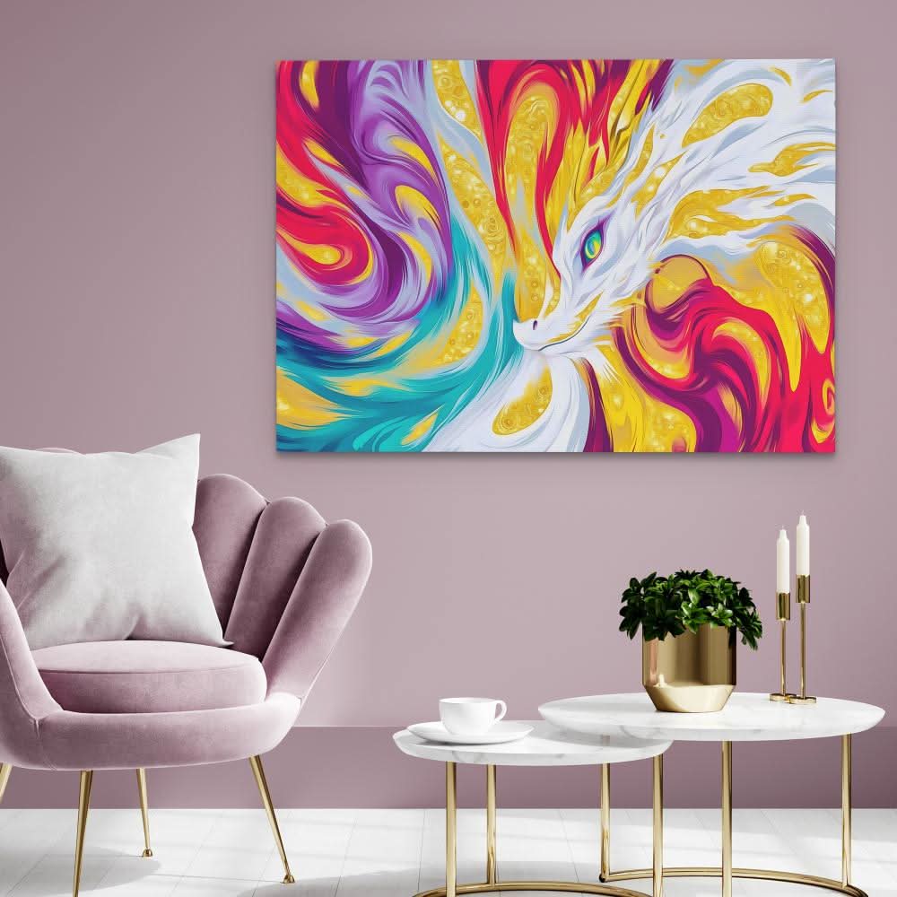 Stormscale Guardian - Colorful Wall Art for Teen’s Room