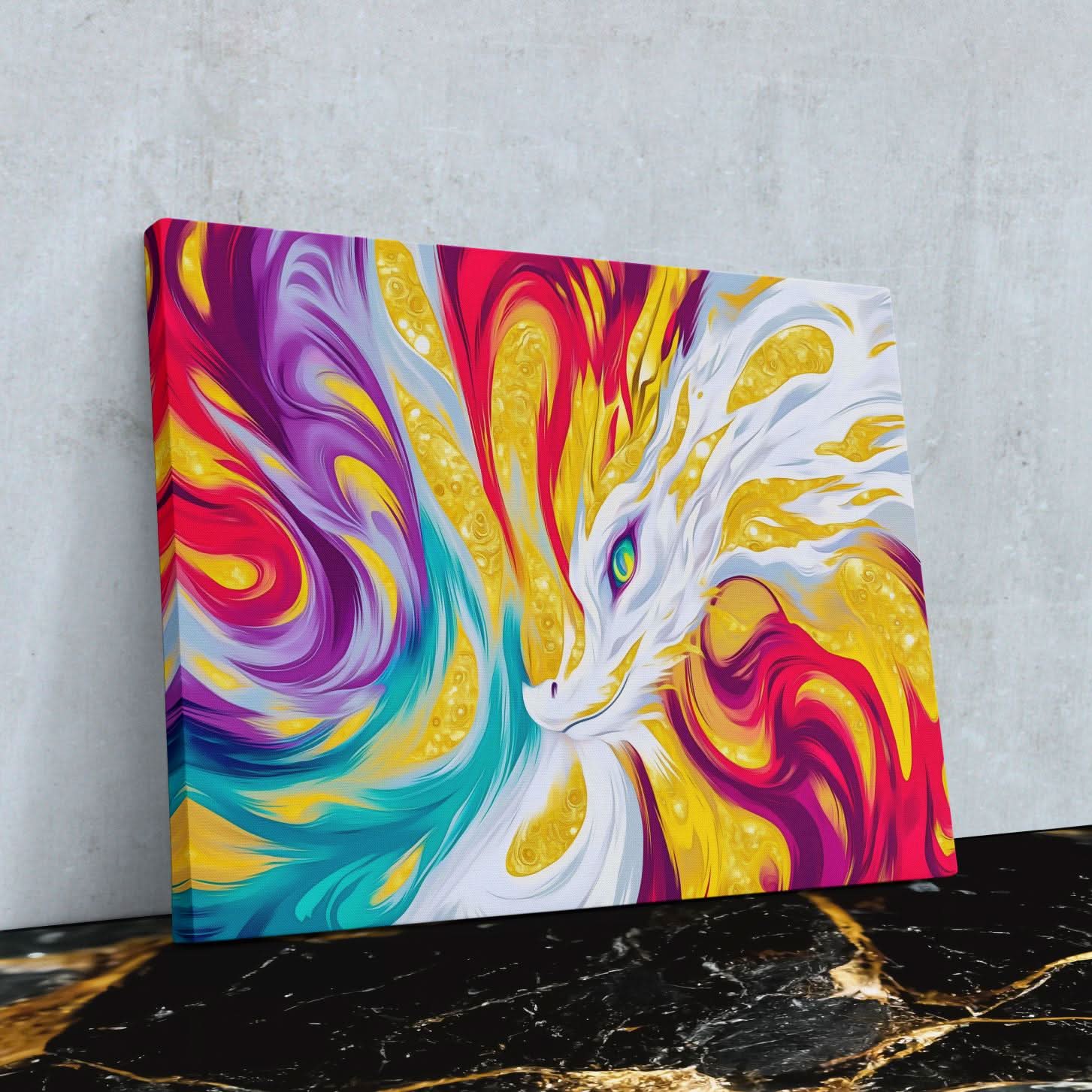 Stormscale Guardian - Dragon Canvas Wall Art