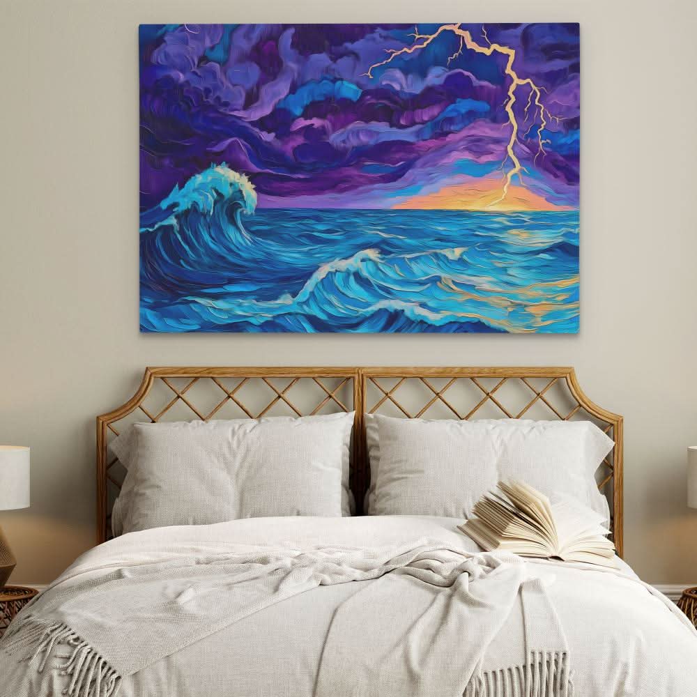 Stormy Sea - Blue Wall Art for Living Room