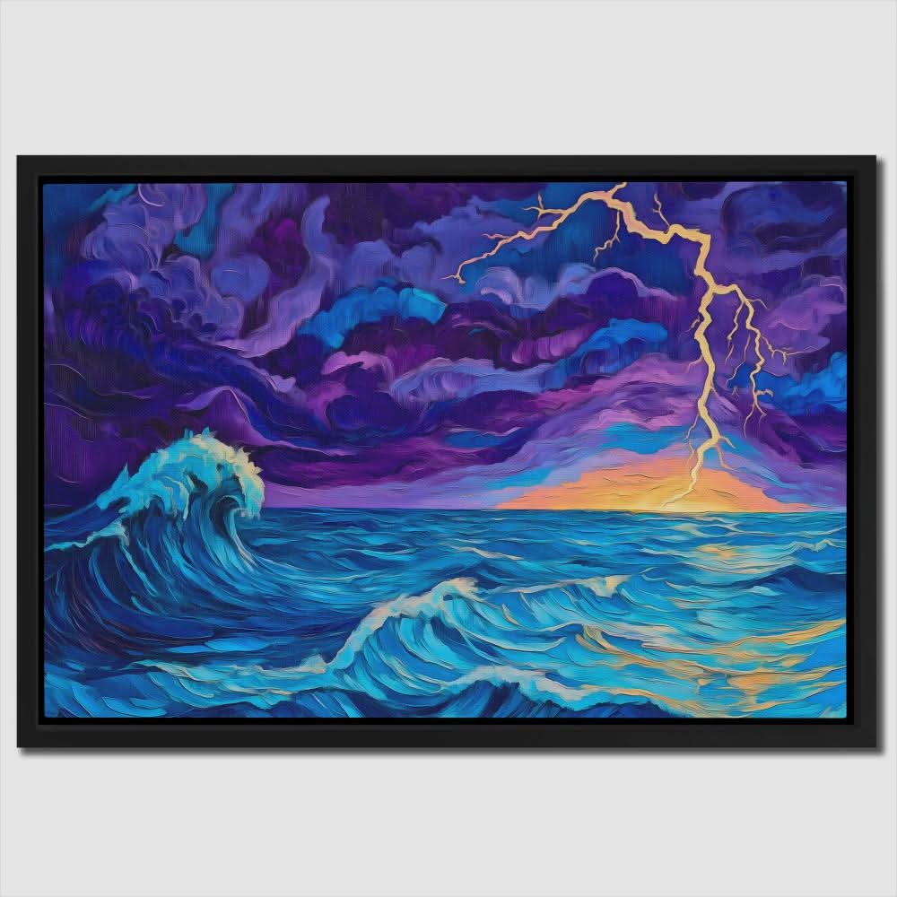 Stormy Sea - Blue Nature Canvas Print
