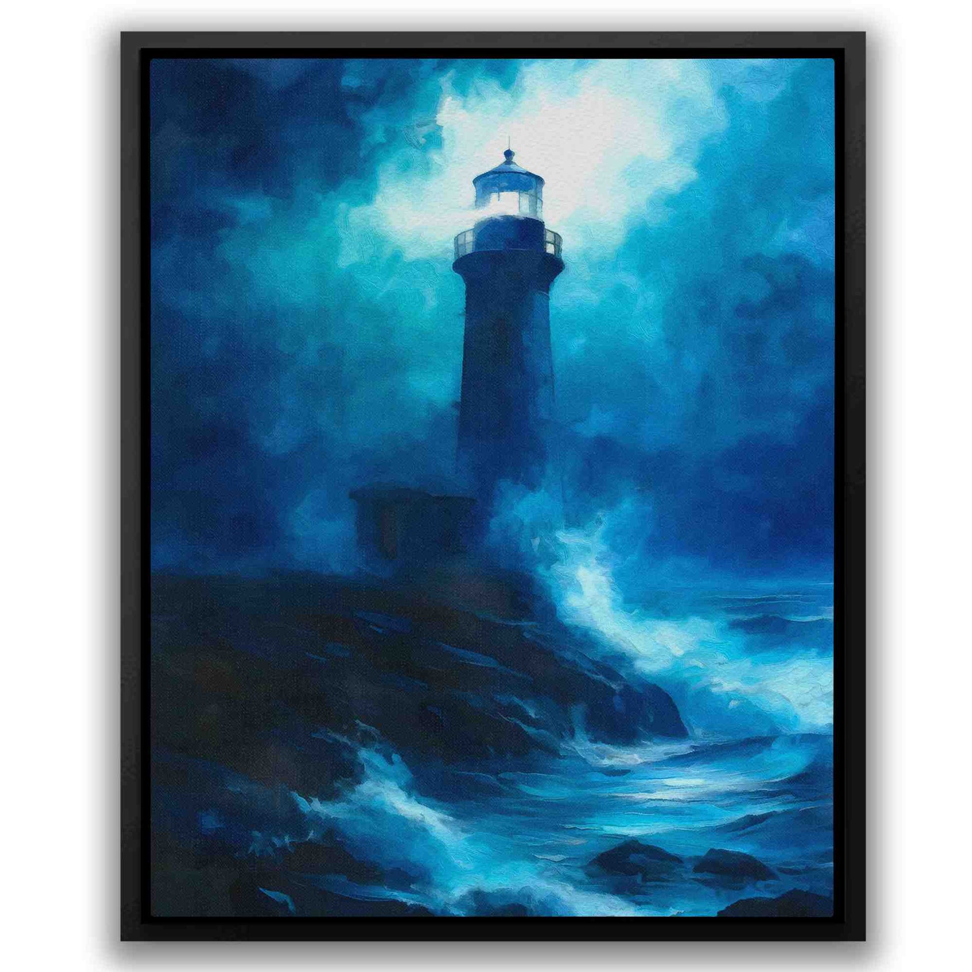 Stormy Wave - Blue Beach Canvas Print