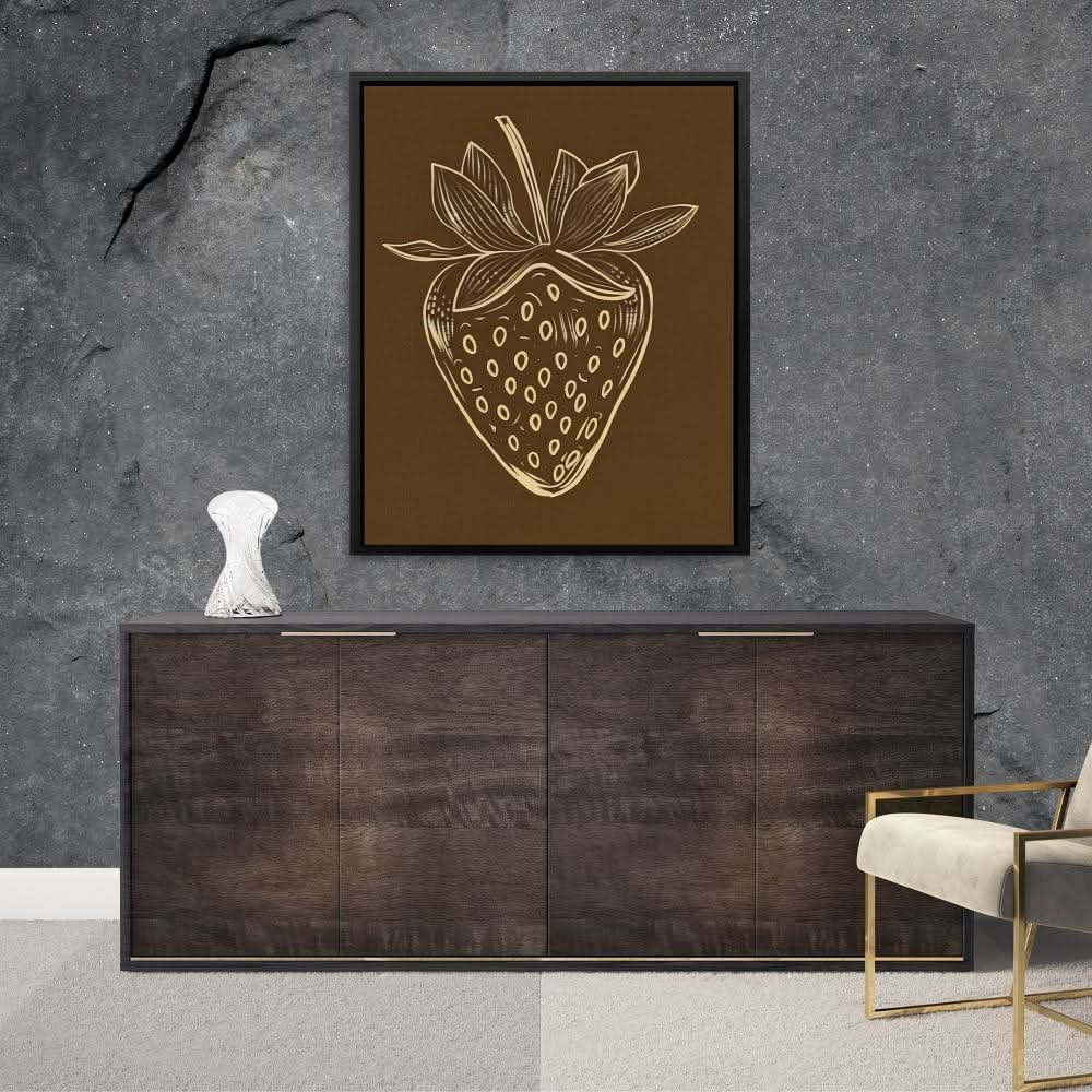 Strawberry Brown - Vintage Earth Tones Canvas Wall Art