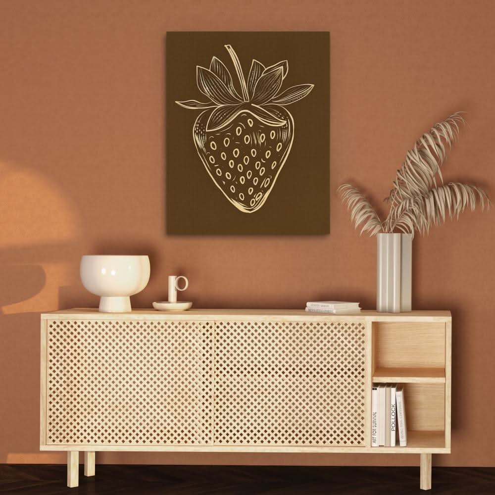 Strawberry Brown - Brown Food Canvas Print