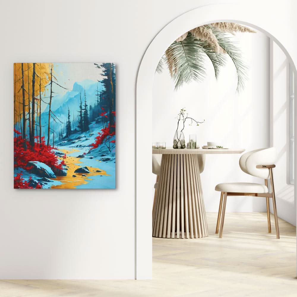 Streams of Gold - Forest Art for Living Room