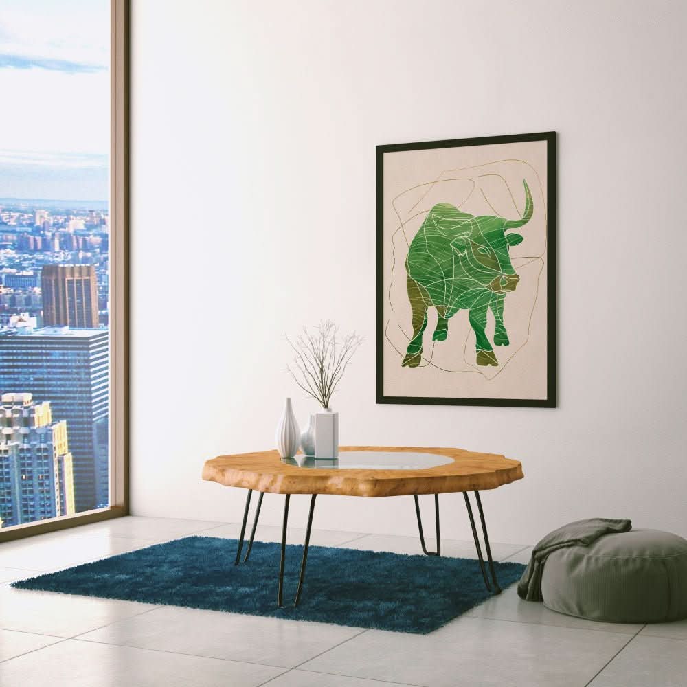 Strength Unveiled - Earth Tones Bull Canvas Print
