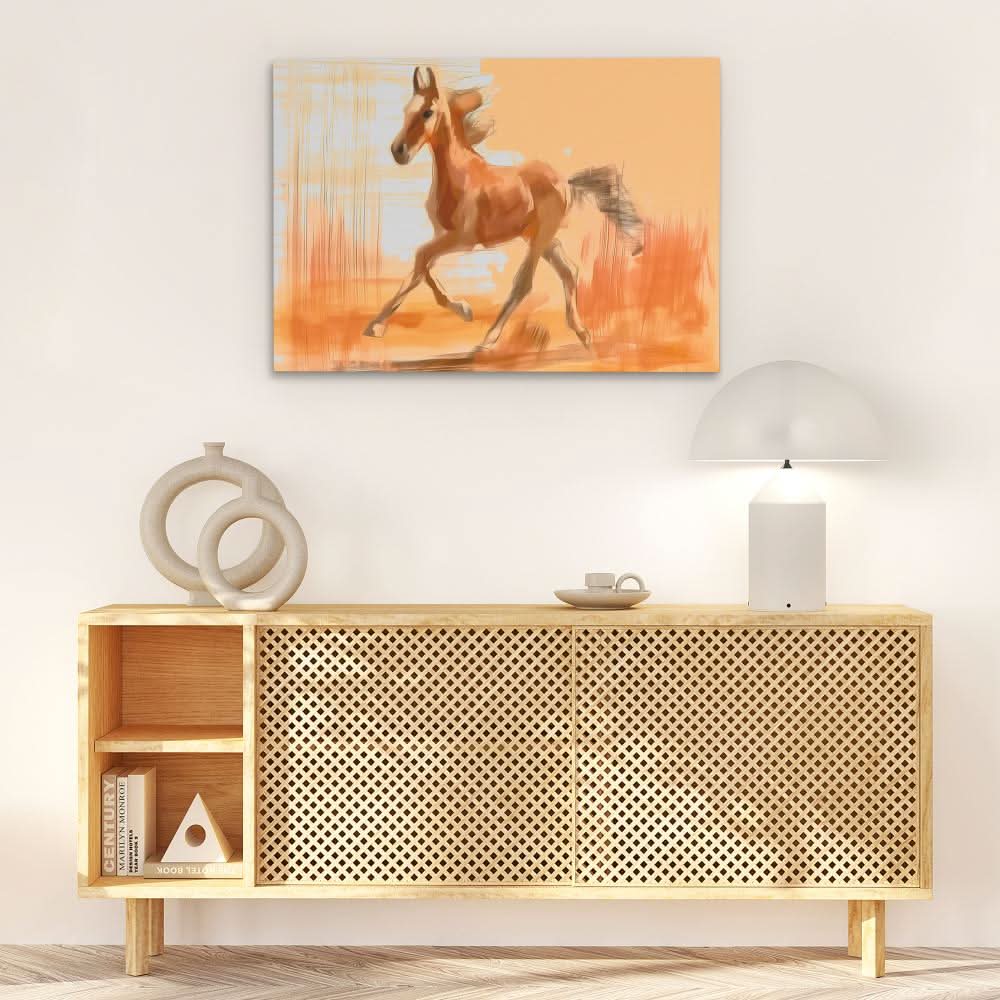 Strides of Glory - Baby Animal Wall Art in Black Frame