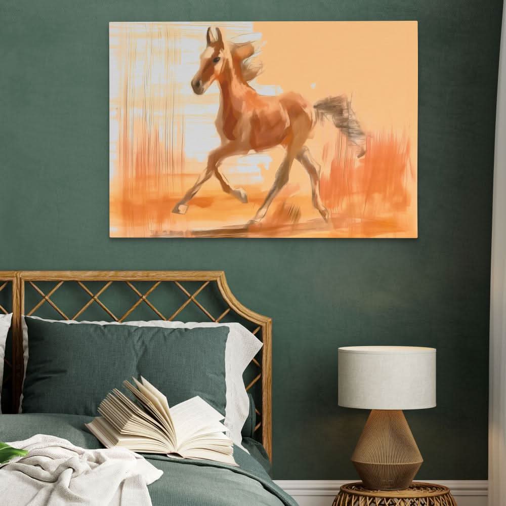 Strides of Glory - Earth Tones Baby Animal Canvas Print