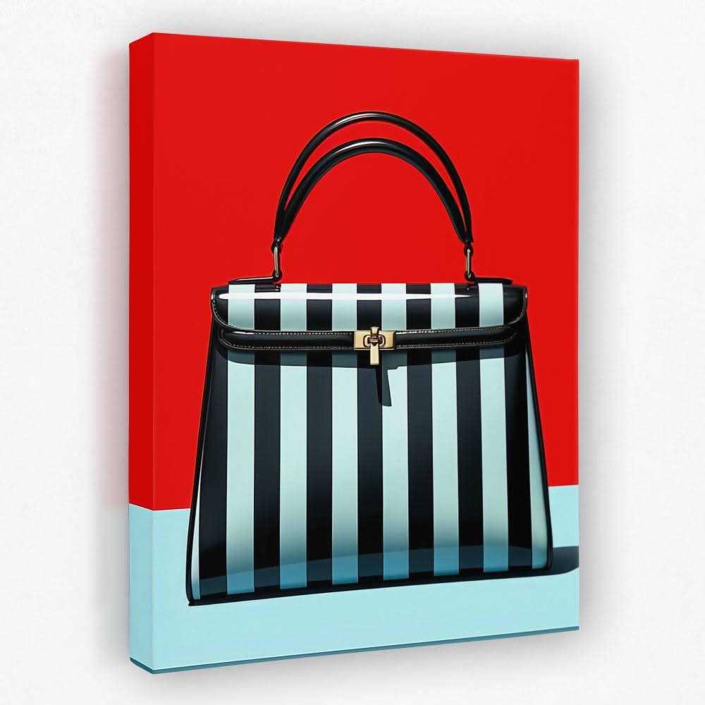 Striped Handbag - Handbag Canvas Wall Art