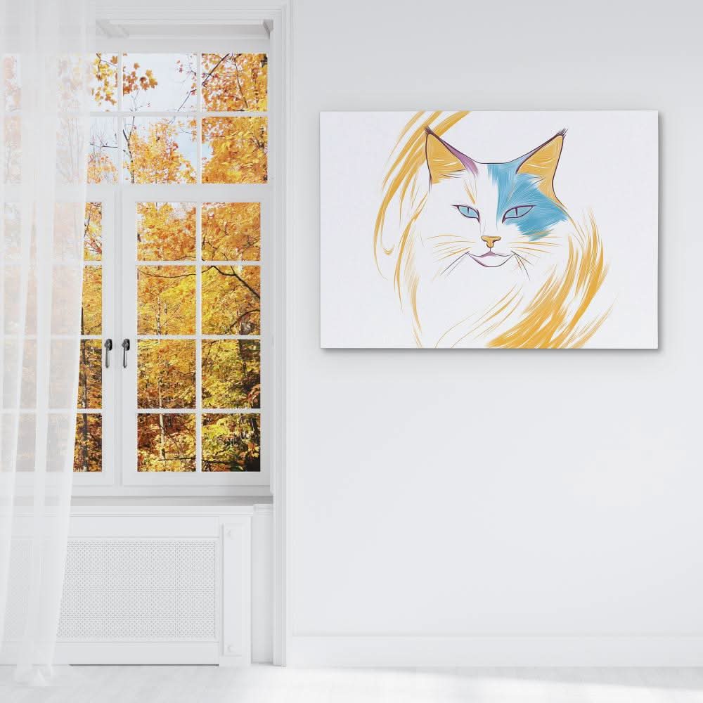 Stunning Cat - Minimalist Colorful Canvas Wall Art