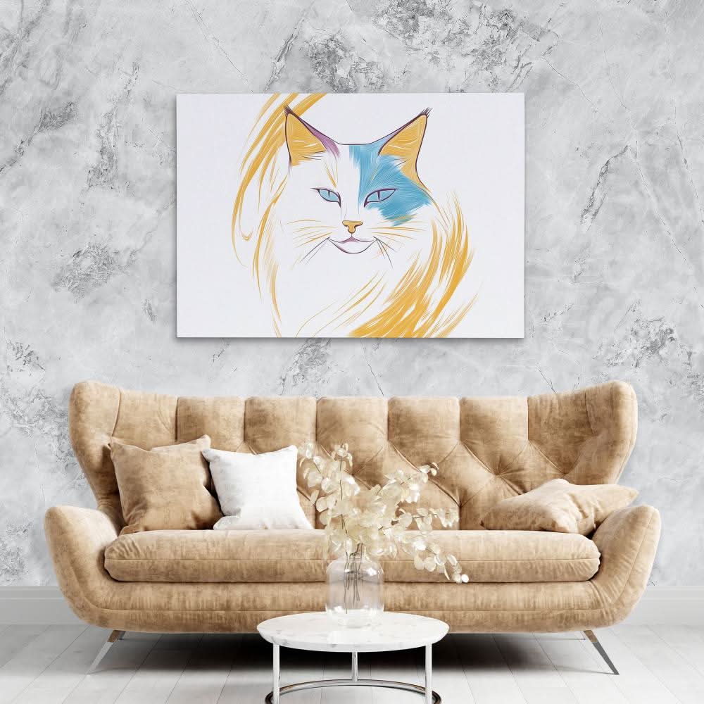 Stunning Cat - Cat Wall Art in Black Frame