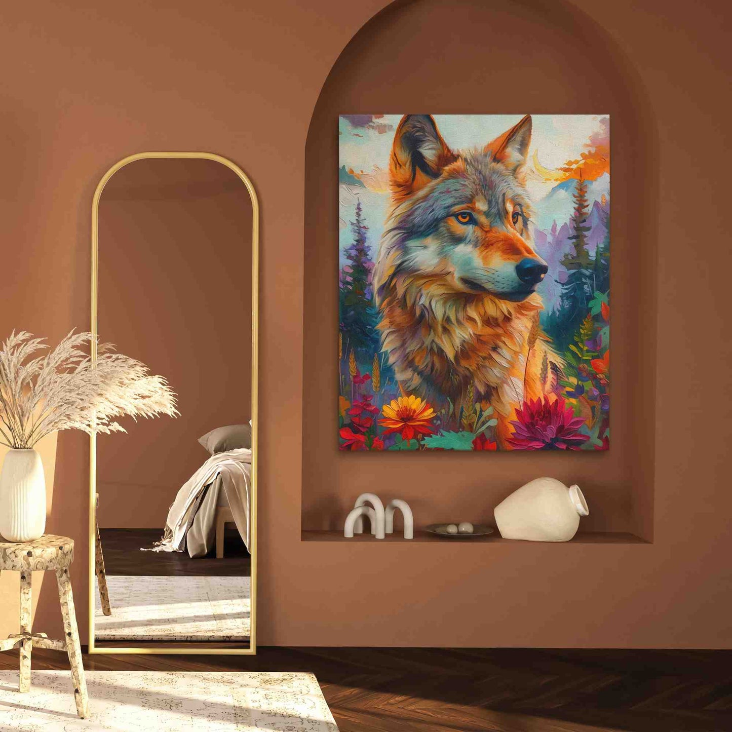 Stunning Wolf - Wall Art in Black Frame