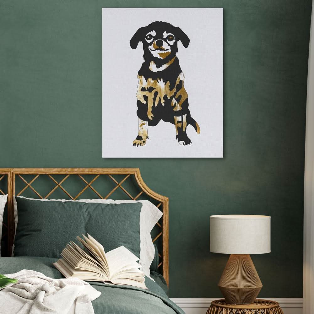 Stylish Chihuahua - Large Minimalist Canvas Print