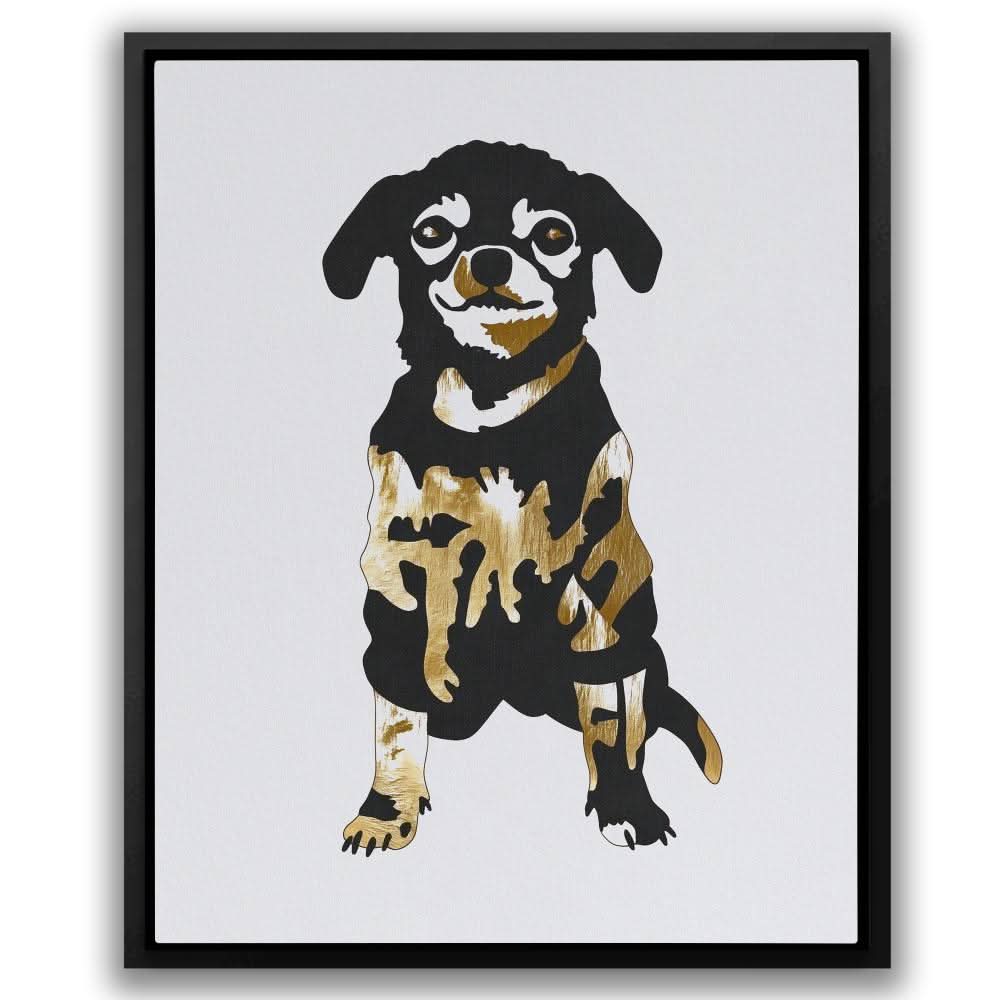 Stylish Chihuahua - Dog Wall Art in Black Frame