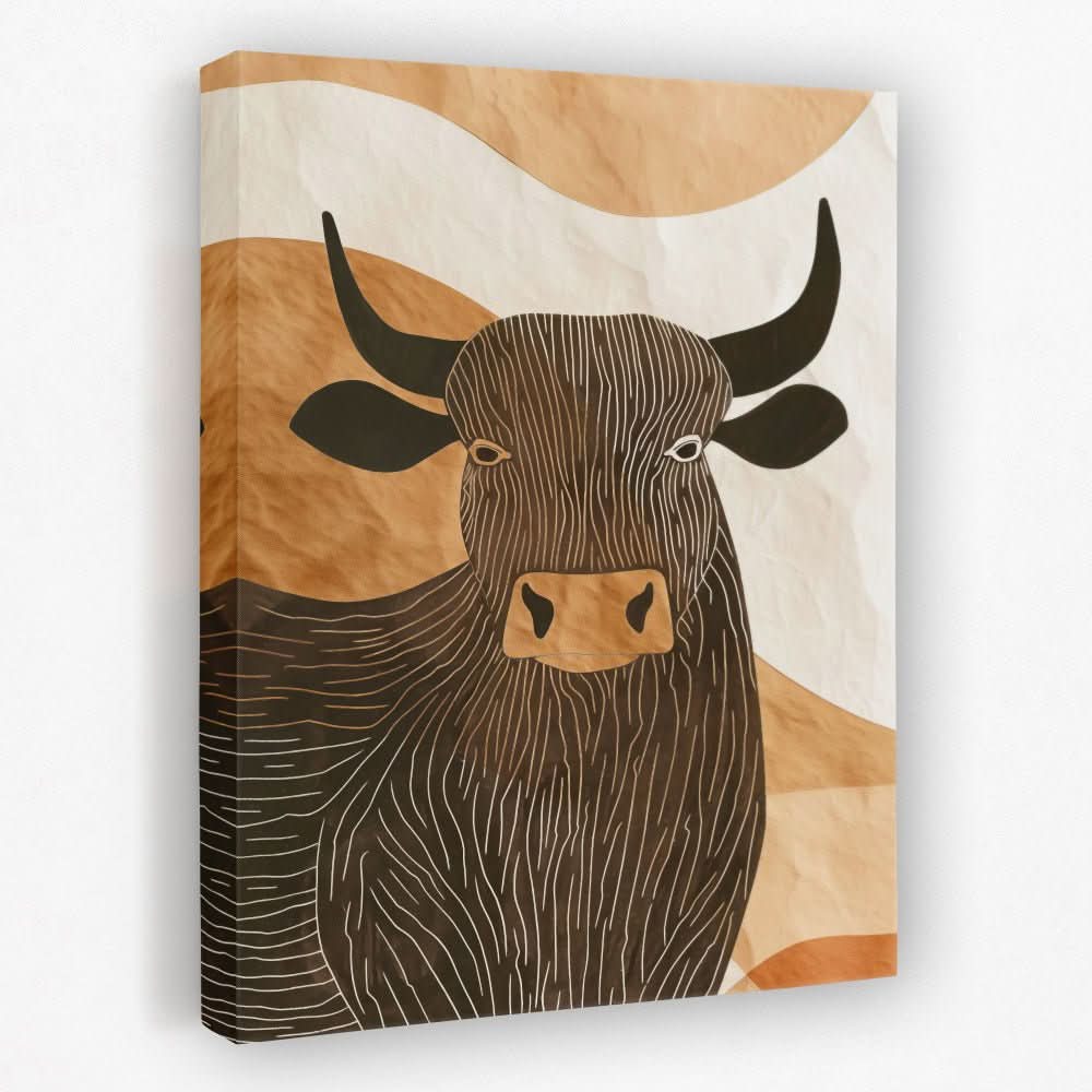 Subtle Bull - Animals Canvas Wall Art
