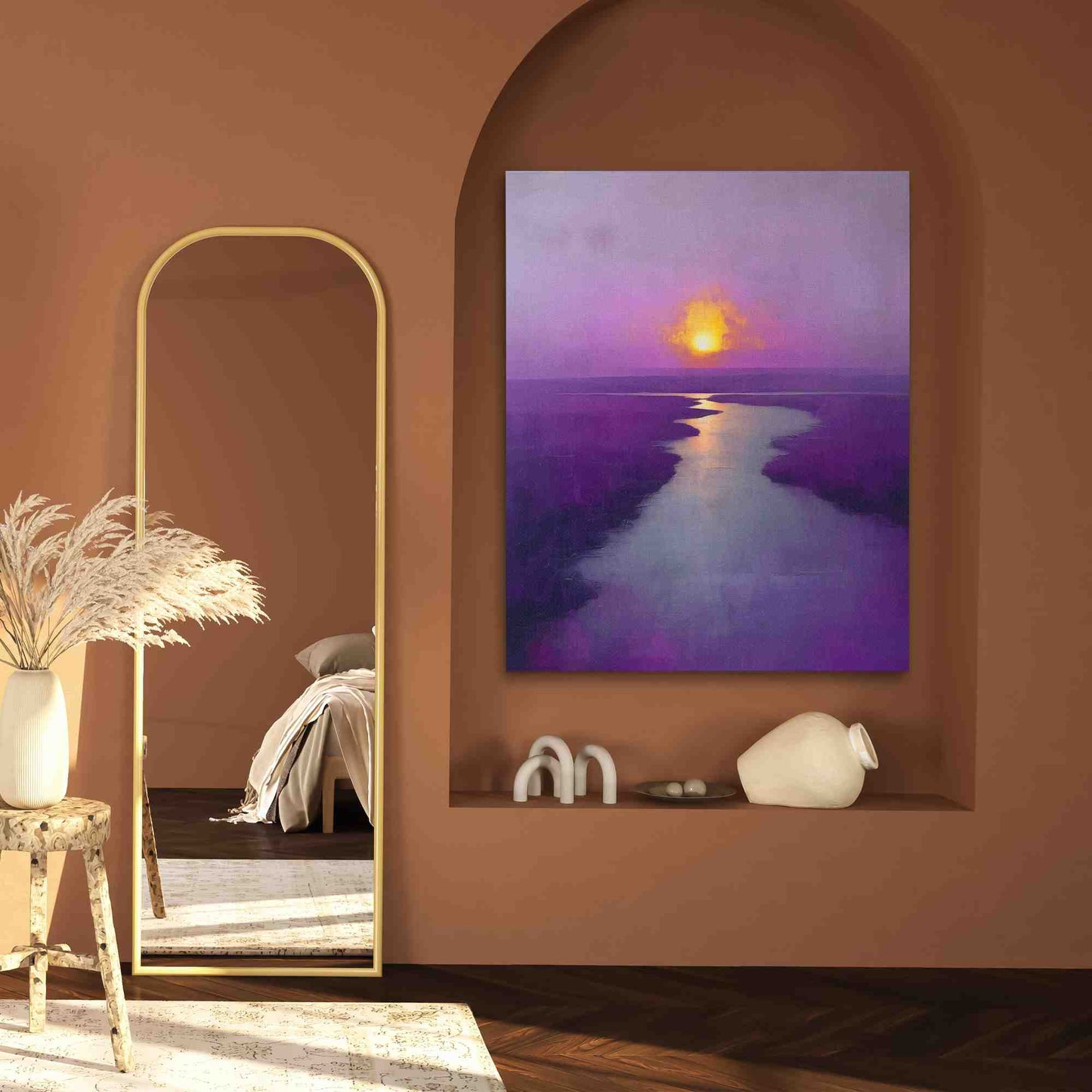 Subtle Shades - Gold Stream Canvas Print