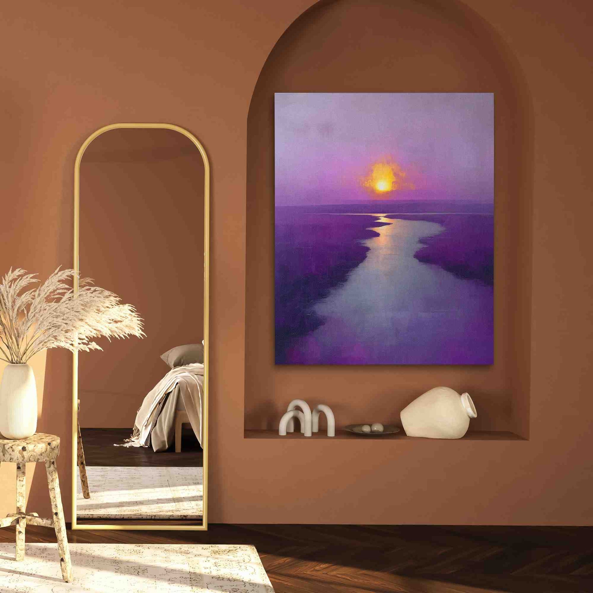 Subtle Shades - Gold Stream Canvas Print