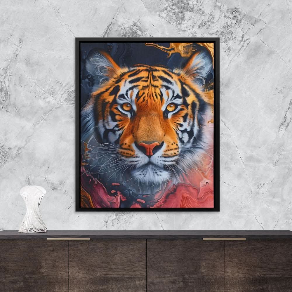 Subtle Tiger - Black Wall Art for Living Room