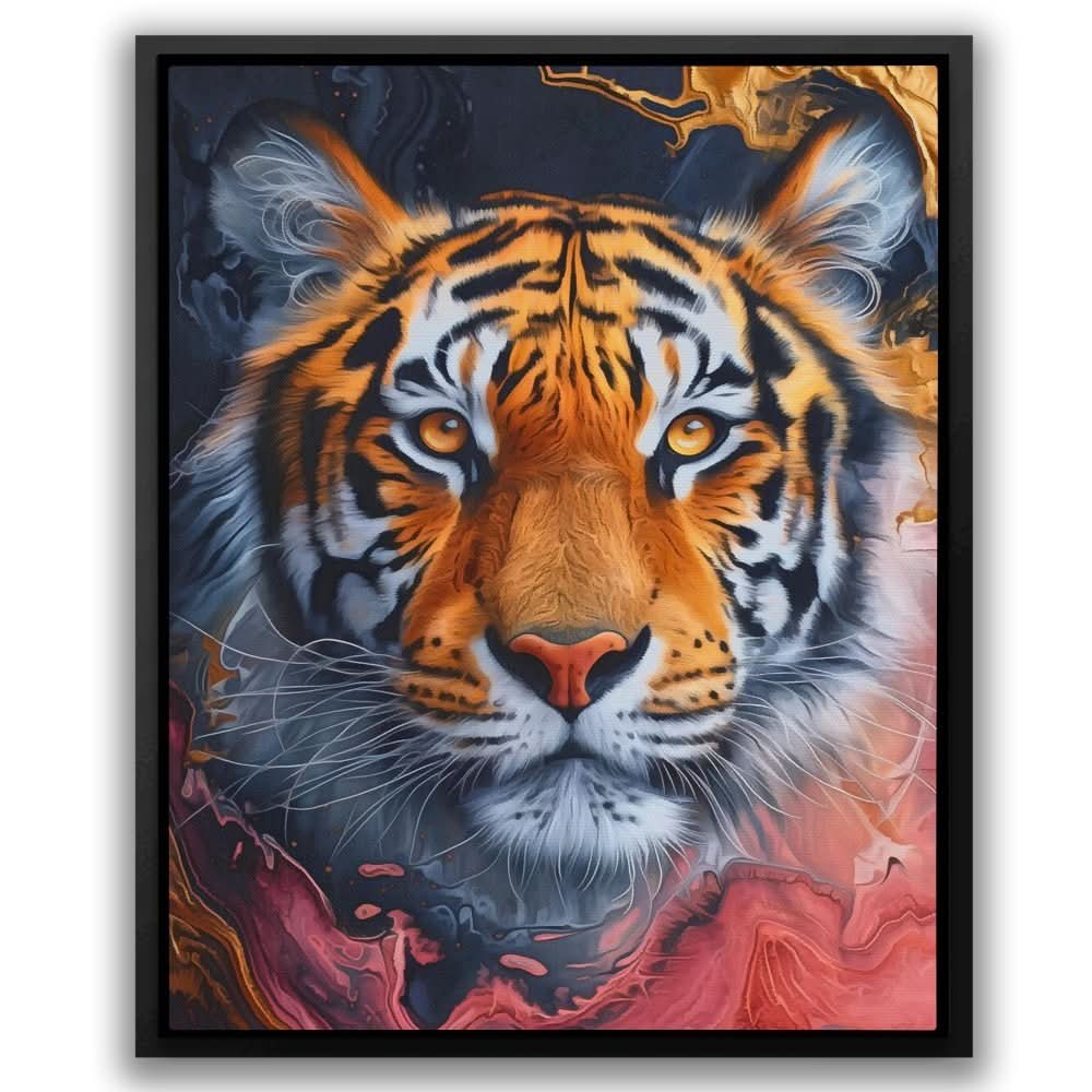 Subtle Tiger - Modern Black Canvas Wall Art