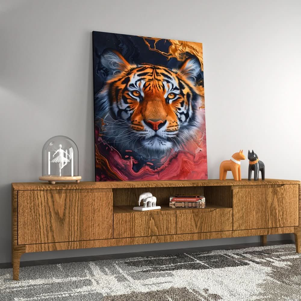 Subtle Tiger - Black Big Cat Canvas Print