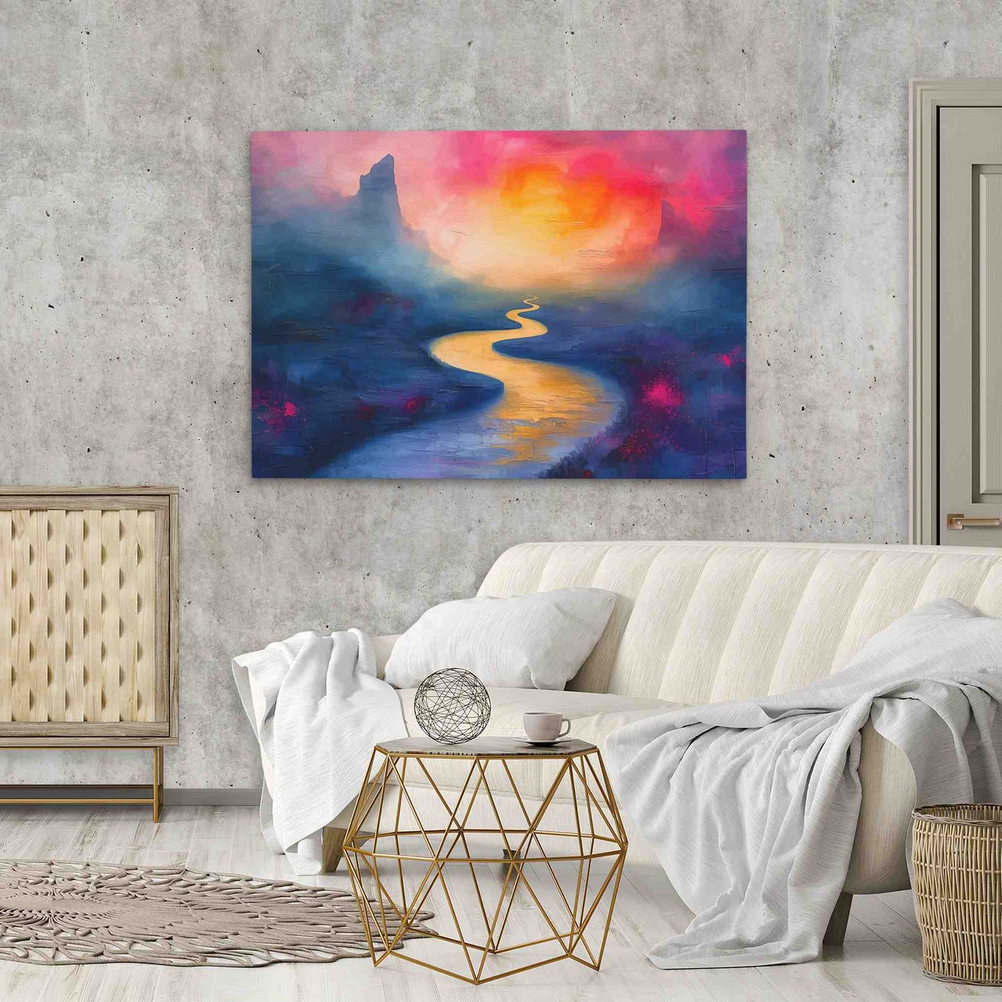 Summer River - Colorful Canvas Wall Art