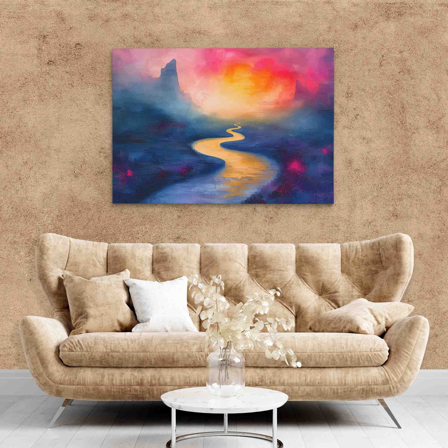 Summer River - Wall Art in Black Frame