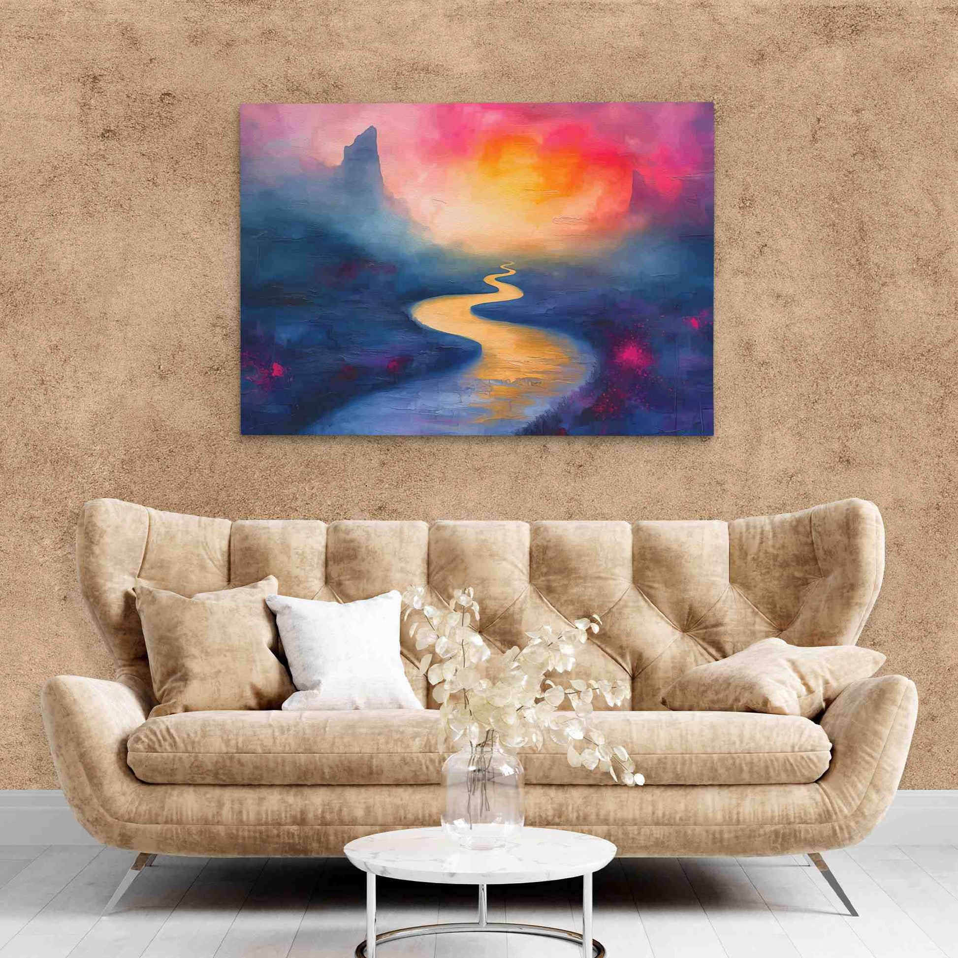 Summer River - Wall Art in Black Frame