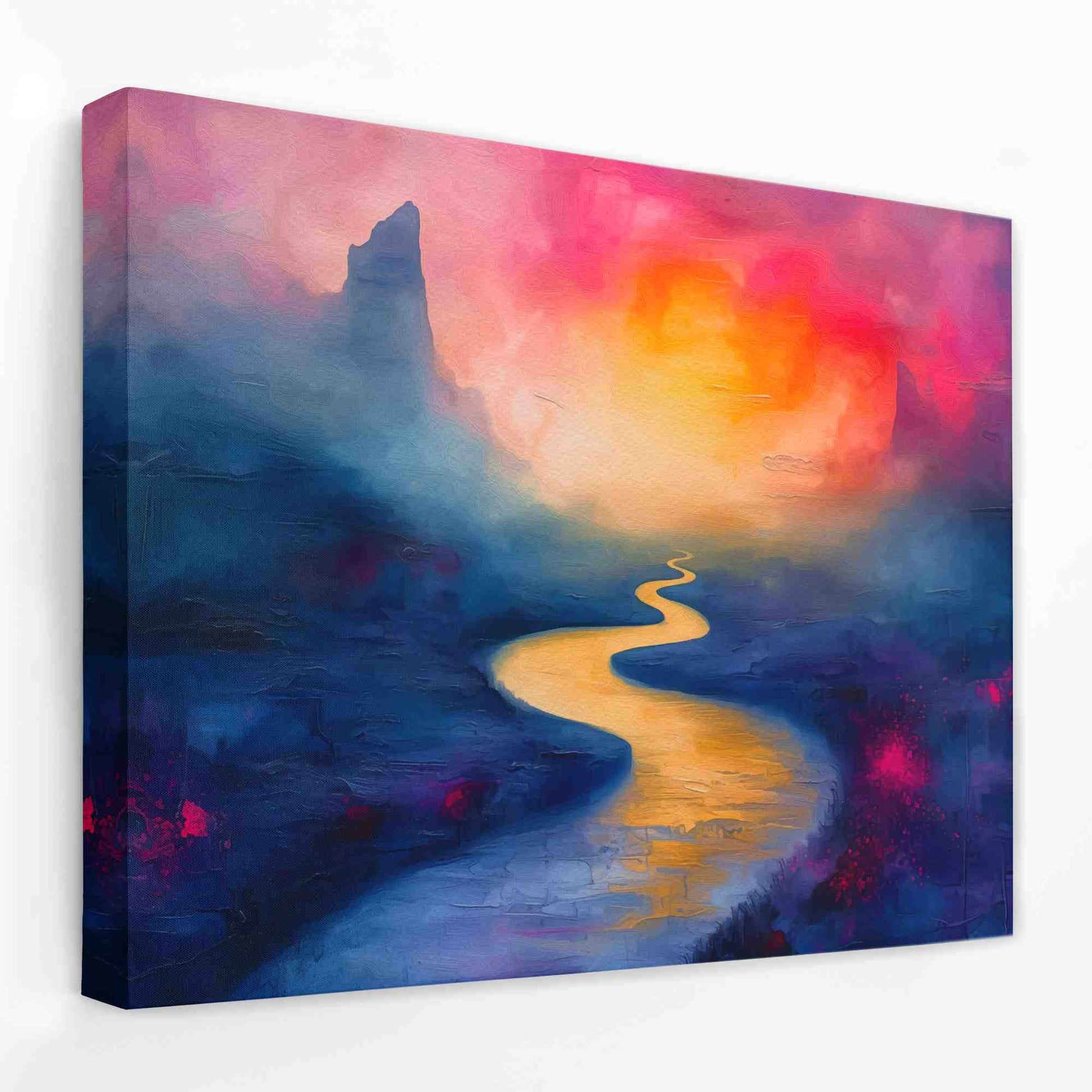 Summer River - Cobalt Canvas Wall Art