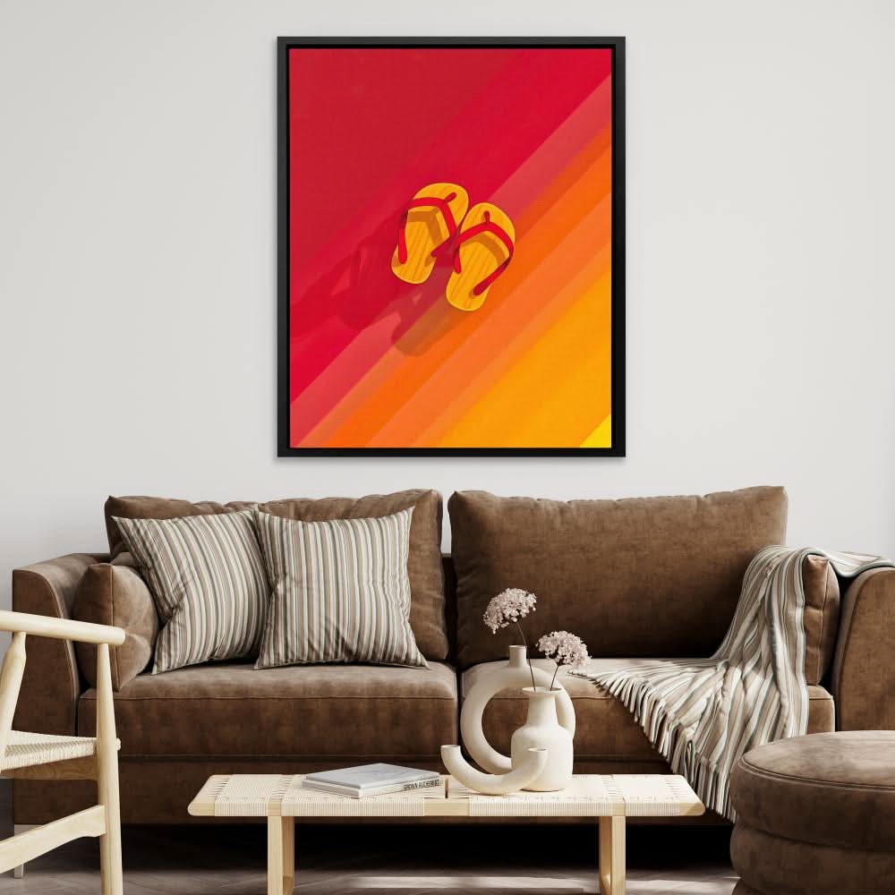 Summertime Sandals - Wall Art in Black Frame