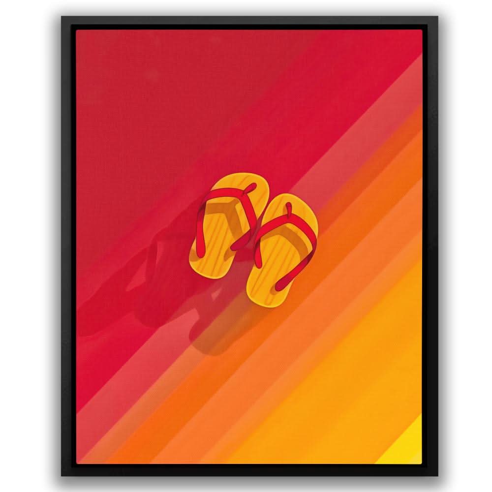 Summertime Sandals - Colorful Canvas Wall Art
