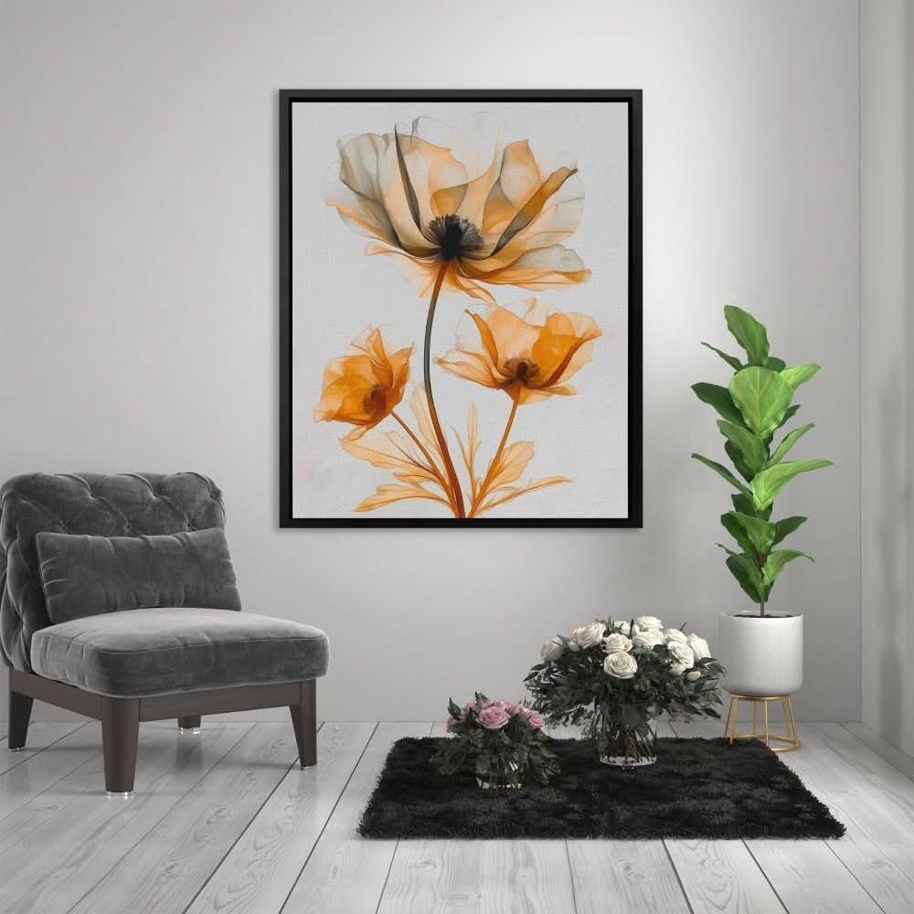 Sun-Kissed Petals - Earth Tones Canvas Wall Art