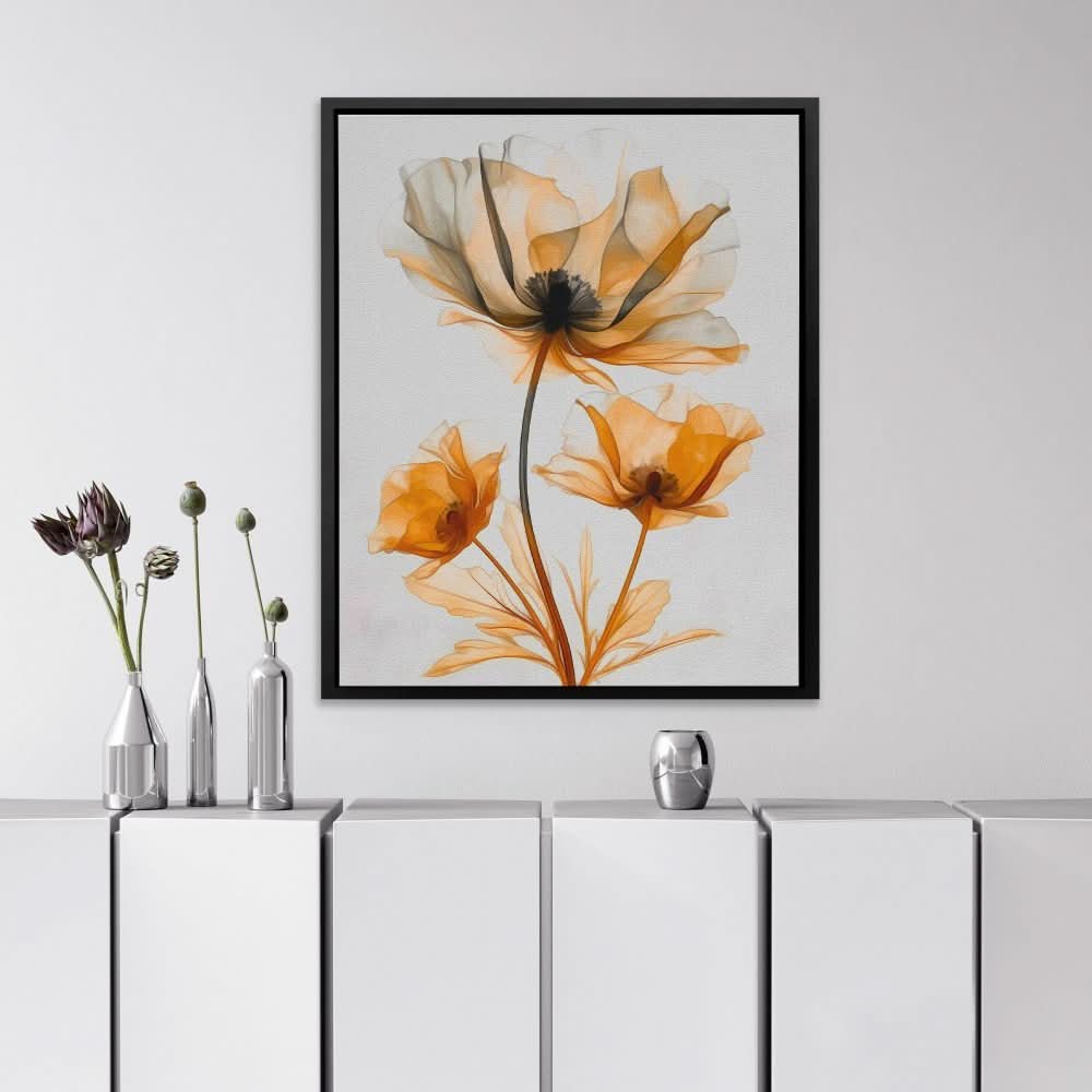 Sun-Kissed Petals - Floral Art for Hallway