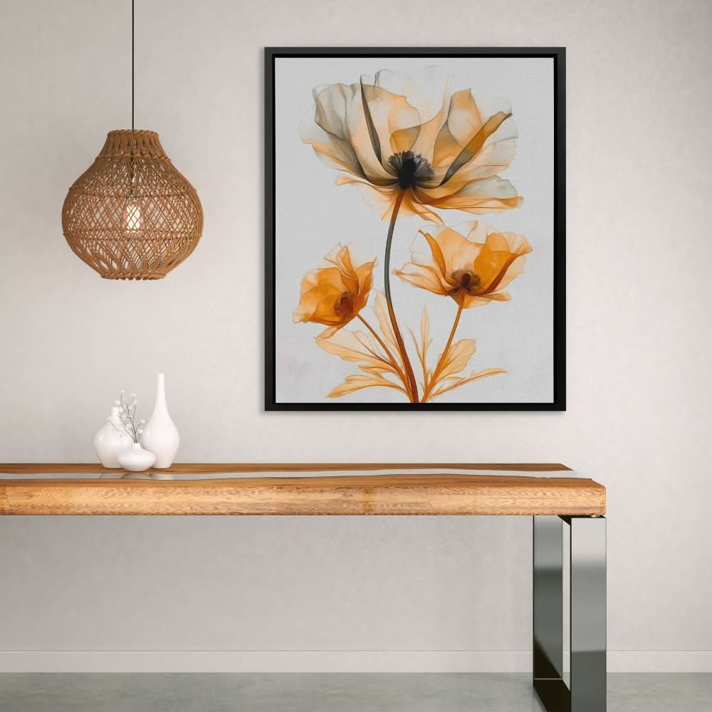 Sun-Kissed Petals - Earth Tones Wall Art for Lounge