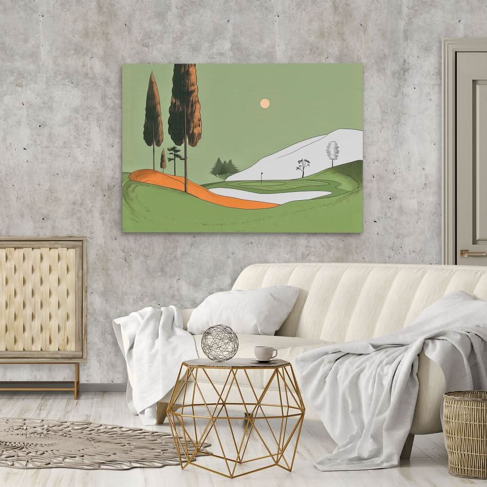 Sunday Golf - Green Landscapes Canvas Print