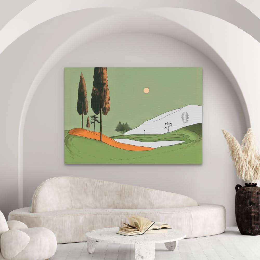 Sunday Golf - Green Wall Art for Hallway