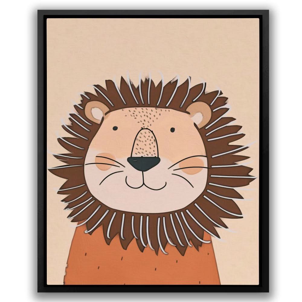 Sundown Lion - Lion Wall Art in Black Frame