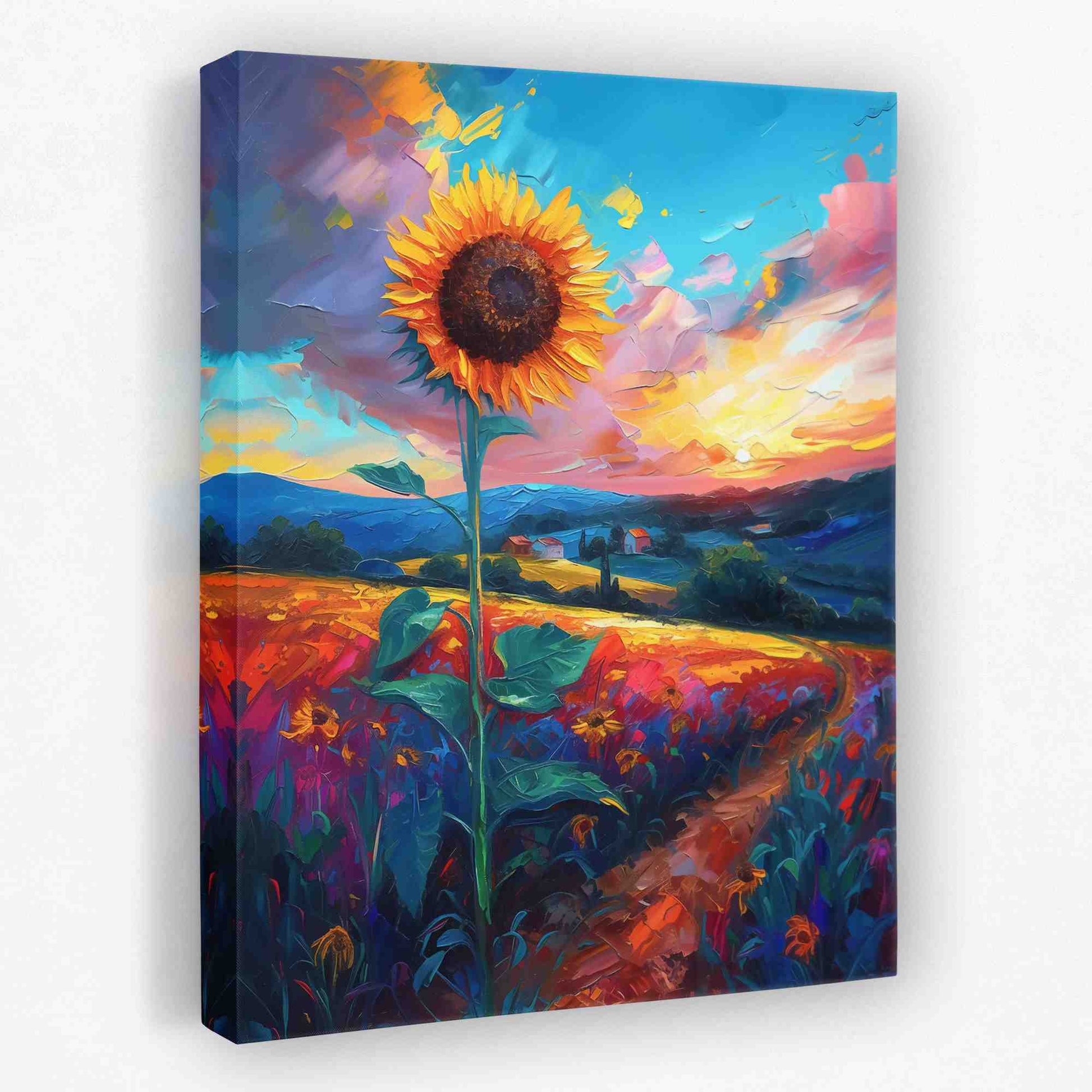 Sunflower Field - Farm Canvas Wall Art