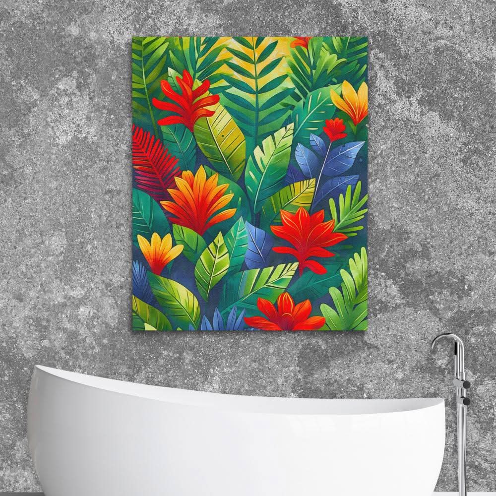 Sunlit Bloom - Green Nature Canvas Print