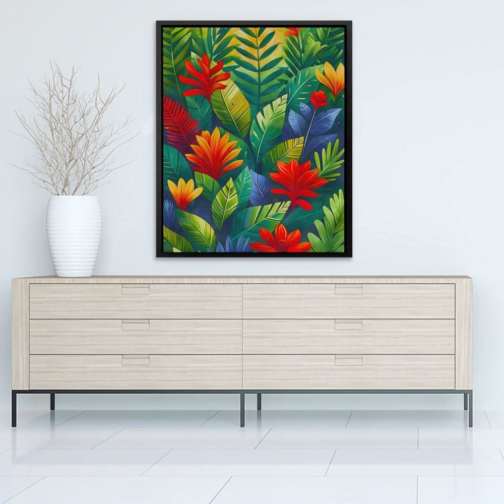 Sunlit Bloom - Green Wall Art for Office