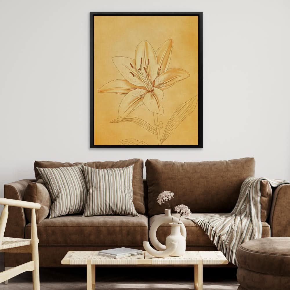 Sunlit Blossom - Modern Earth Tones Canvas Wall Art